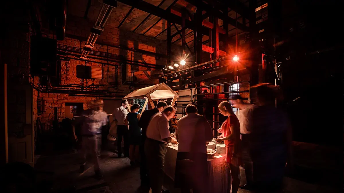 Der Hauptschacht für Empfänge und Buffets in der Eventlocation Marienschacht Bannewitz